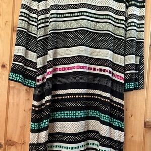 Diane Von Furstenberg Geometric Black and Green Dress